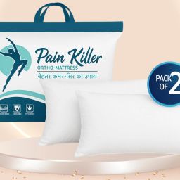 Luxury Pillows for Neck Pain | Soft White Foam Solid Sleeping Pillow Pack of 2-image-39