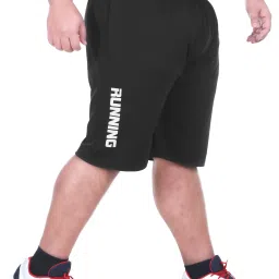 Solid Men Black Sports Shorts-image-56