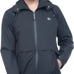 nomKLER full sleeve solid men's fancy Black color windcheater Solid Men Wind Cheater-image-62
