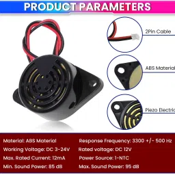 amicisolar Active Piezo Buzzer for DALY BMS, 95db Electronic Buzzer Alarm DC 3-24V Digital Voltage Tester image 3