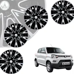CAR WHEEL CAP/ WHEEL COVER ROVER DEGINE "SILVER_BLACK_COLOUR" 13 INCH Wheel Cover For Maruti S-Presso LXI Petrol, Alto K10, Eeco, Zen Estilo, Accent, i10, Esteem, Indica, Spark, A-Star-image-89