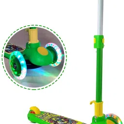 baby tone Kick 3 Adjustable Height Foldable,Front Wheel Light & PVC Wheels for Kids GREEN-picture-35