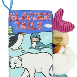 Baby Fabric Book Learning Toy Months 0 3 6 12 Months,Sensory Soft 3D (Glacier) Rattle-1