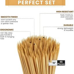 royalls Bamboo Sticks Long,Wooden Stick,Paneer Tikka Stick,Kabab Stick (Set of 45) Disposable Bamboo Spork, Serving Fork, Salad Fork, Roast Fork, Fruit Fork, Dinner Fork, Dessert Fork Set image 3