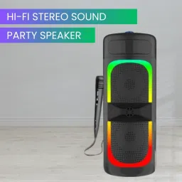 GUGGU Bluetooth (PORTABLE WIRELESS PARTY SPEAKER) With Karaoke Mic and RGB LightsQ489 40 W Bluetooth Tower Speaker-image-43