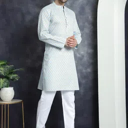 Anouk Ethnic Motifs Printed Regular Mandarin Collar Kurta with Pyjamas-picture-15