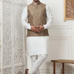Jompers Men Regular Chikankari Kurta with Trousers-image-75