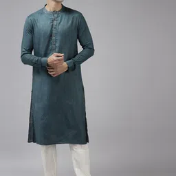 See Designs Men Band Collar Kurta with Trousers-image-97
