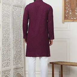 Anouk Men Embroidered Regular Sequinned Kurta with Pyjamas image 5