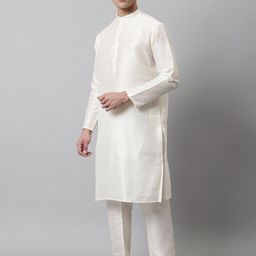 Jompers Men Dupion Silk Kurta with Churidar image 5