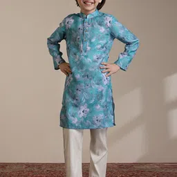Manyavar Boys Floral Printed Regular Kurta with Pyjamas-20