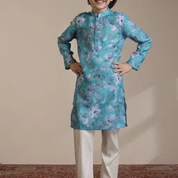 Manyavar Boys Floral Printed Regular Kurta with Pyjamas-12
