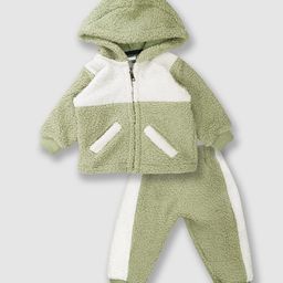 Moms Love Girls Colourblocked Hooded Coat with Pyjamas-57