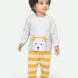 ariel Infants Printed Cotton T-shirt with Pyjamas Clothing Set-image-74
