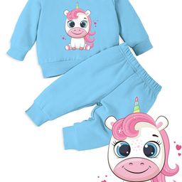 x2o Infant Kids Graphic Printed Long Sleeves T-shirt with Pyjamas-image-84