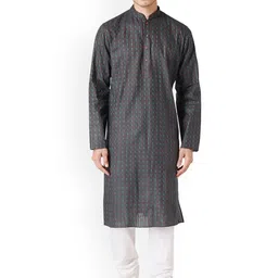 ZOIS Men Regular Thread Work Pure Cotton Kurta with Pyjamas-2