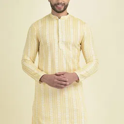 DEYANN Men Pure Cotton Kurta with Pyjamas-image-9
