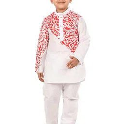 BAESD Boys Floral Printed Regular Pure Cotton Kurta with Pyjamas-picture-48