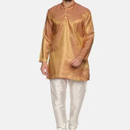 Sethukrishna Men Red Ethnic Motifs Kurta with Churidar-picture-14