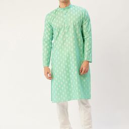 Jompers Men Green Ethnic Motifs Kurta with Churidar-picture-16