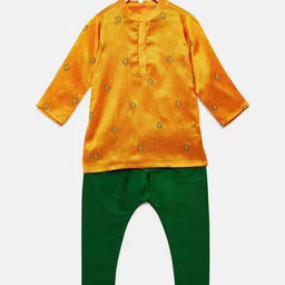 MANY FROCKS & Boys Mustard Yellow Kurta with Pyjamas-image-53