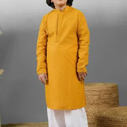 YK Boys Embroidered Regular Chikankari Kurta with Pyjamas-49