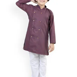 BownBee Boys Mandarin Collar Straight Kurta With Pyjama-23