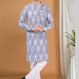 SHIWAM ETHNIX Ikat Printed Regular Kurta with Pyjamas-picture-43