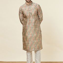 Manyavar Ethnic Motifs Printed Kurta with Churidar-image-79