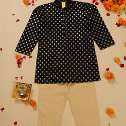 SAKA DESIGNS Boys Woven Design Regular Kurta with Pyjamas-4