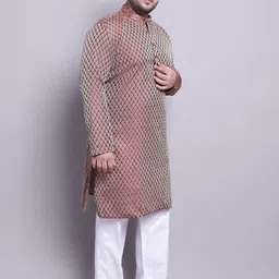 SOJANYA PLUS Woven Design Regular Silk Kurta with Pyjamas & Nehrujacket-24