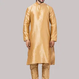 ROOTED LIBAAS Mandarin Collar Straight Kurta with Churidar-image-9