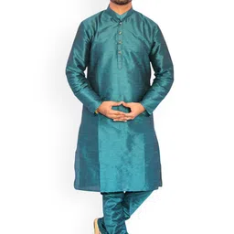 Om Shubh Mangalam Men Regular Dupion Silk Kurta with Pyjamas-picture-7