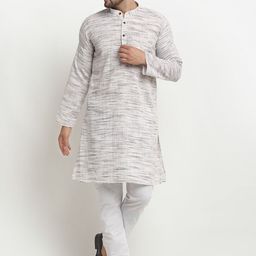 Armaan Ethnic Men Grey Printed Kurta with Pyjamas-7