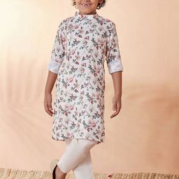 Manyavar Boys Floral Printed Kurta With Pyjamas-image-88