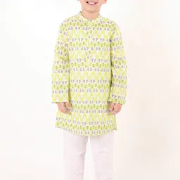 Ka-mee Boys Printed Regular Pure Cotton Kurta With Pyjamas-21