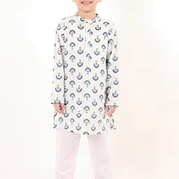 Ka-mee Boys Ethnic Motifs Printed Regular Pure Cotton Kurta With Pyjamas-37