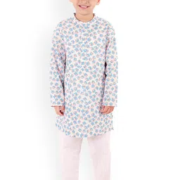 Ka-mee Boys Floral Printed Regular Pure Cotton Kurta With Pyjamas-34
