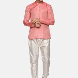 Sethukrishna Men Red Kurta with Pyjamas-picture-4