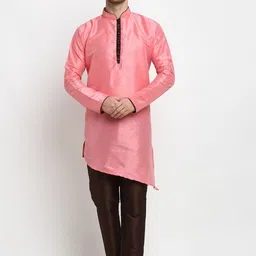 Benstoke Men Pink Kurta with Pyjamas-image-28
