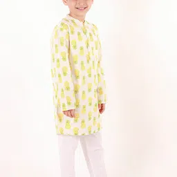 Ka-mee Boys Conversational Printed Regular Pure Cotton Kurta With Pyjamas image 5