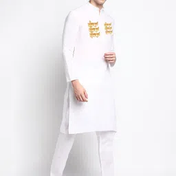 DEVOILER Typography Printed Kurta with Pyjamas image 3