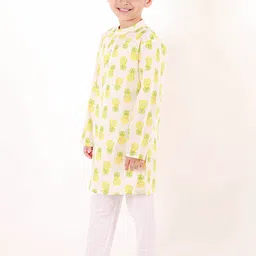 Ka-mee Boys Conversational Printed Regular Pure Cotton Kurta With Pyjamas image 3