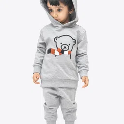 ariel Kids Self Design Hooded Pure Cotton Sweatshirt & Pyjamas-image-87