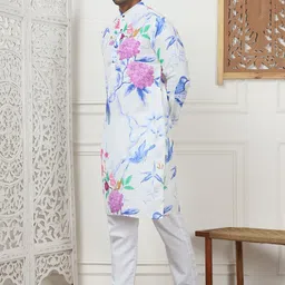 Jompers Floral Printed Straight Pure Cotton Kurta with Pyjamas image 5