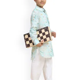 Funny Bones Clothings Boys Printed Regular Linen Kurta with Pyjamas image 5