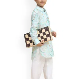 Funny Bones Clothings Boys Printed Regular Linen Kurta with Pyjamas image 2