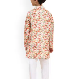 Funny Bones Clothings Boys Printed Regular Linen Kurta with Pyjamas image 3