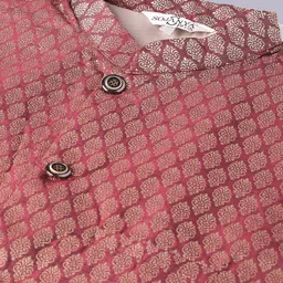 SOJANYA PLUS Ethnic Motifs Woven Design Regular Kurta With Pyjamas & Nehru Jacket image 2