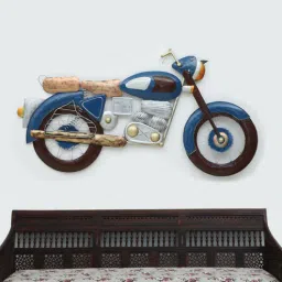 toughcrafts Iron Blue Vintage Bike Wall Metal Art-picture-3